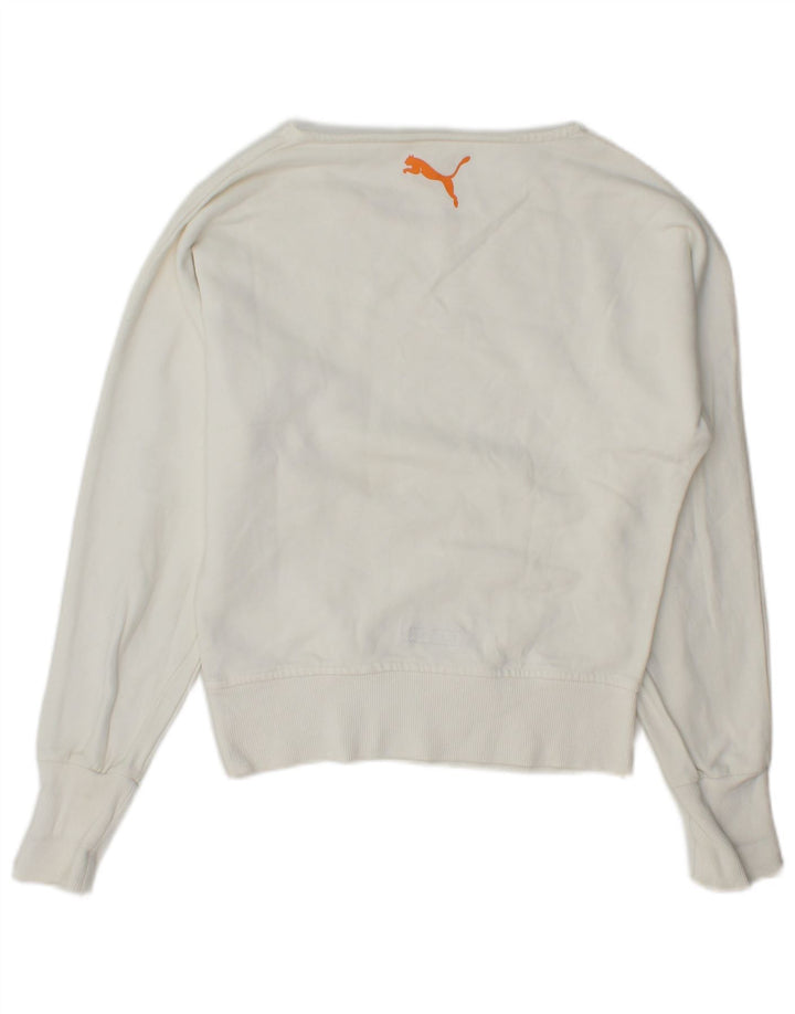 Puma - Sudadera gráfica para mujer, talla 6, XS, color blanco