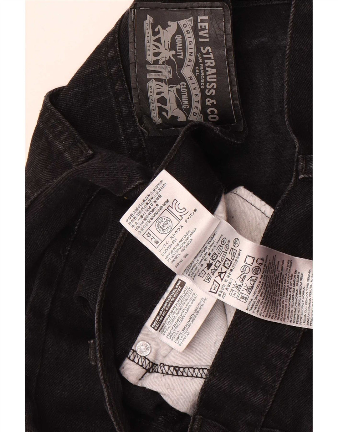 Vaqueros rectos Levi's para hombre W34 L34 Algodón negro