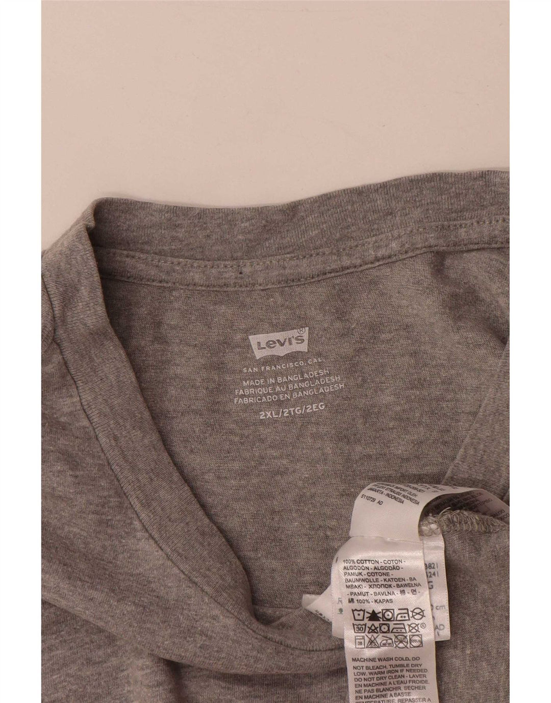 Levi's Camiseta gráfica para hombre Top 2XL Algodón gris