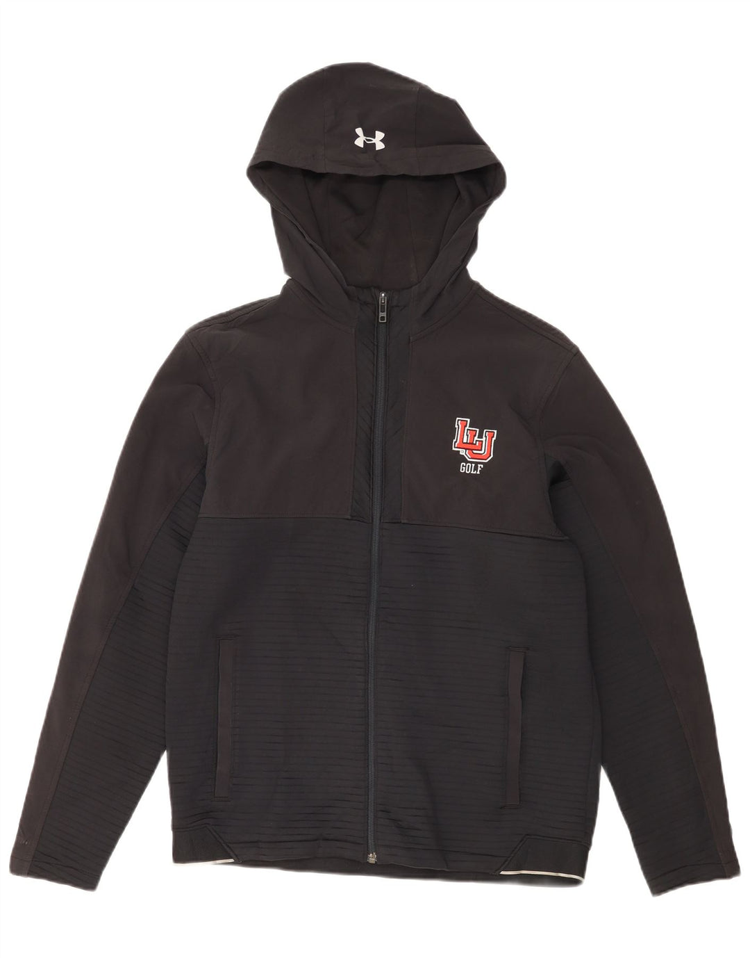 Under Armour Sudadera con capucha y cremallera para hombre, color negro mediano