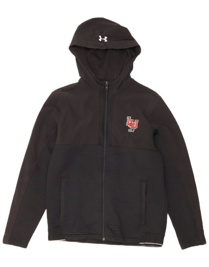 Under Armour Sudadera con capucha y cremallera para hombre, color negro mediano
