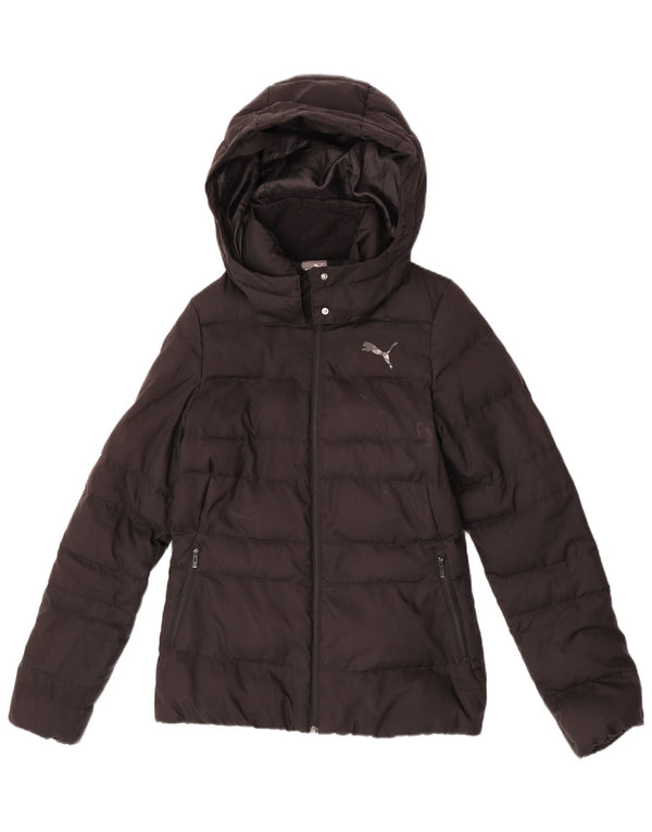 Puma Chaqueta acolchada con capucha para mujer UK 8 Small Poliéster negro