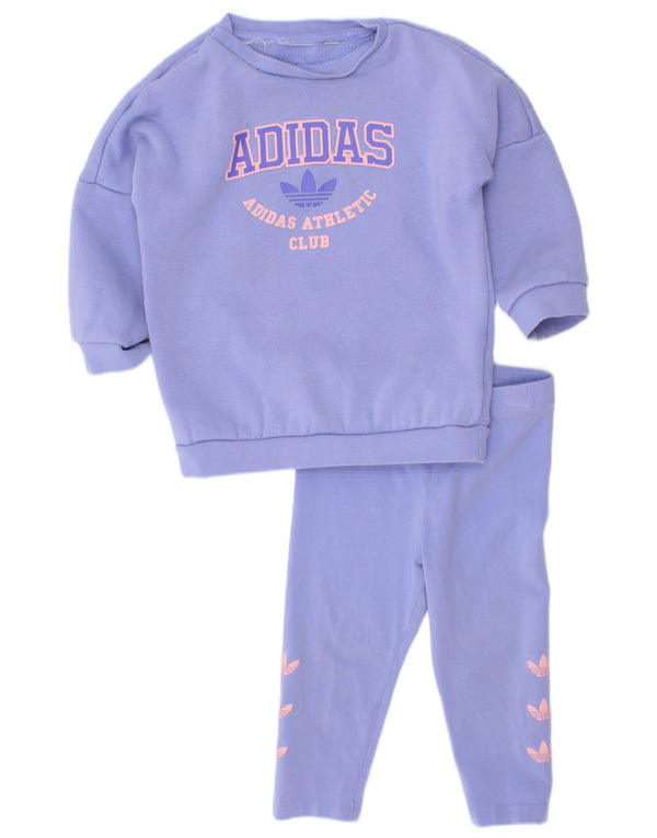 Adidas Chándal completo gráfico para bebé niña 9-12 meses Algodón morado
