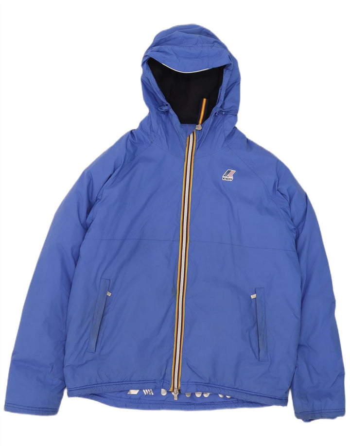 K-Way Chaqueta cortavientos con capucha para hombre UK 40 Large Poliamida azul