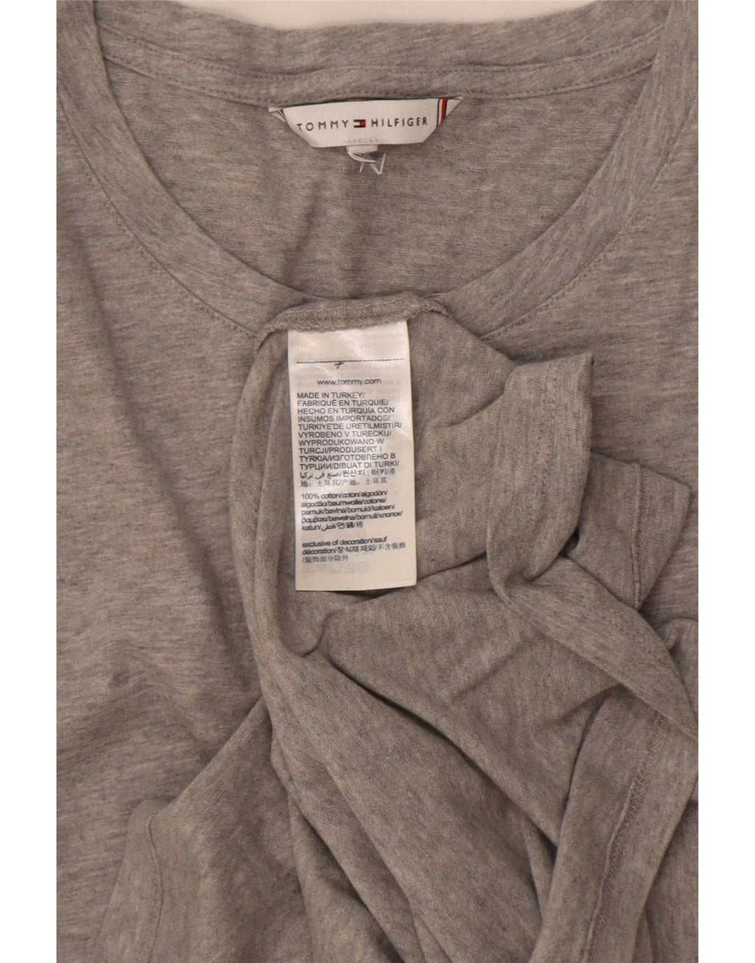 Camiseta Tommy Hilfiger Hombre Top Algodón Gris Medio