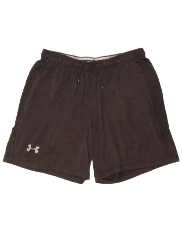 Under Armour Pantalones cortos deportivos para hombre, talla grande, moteados en negro