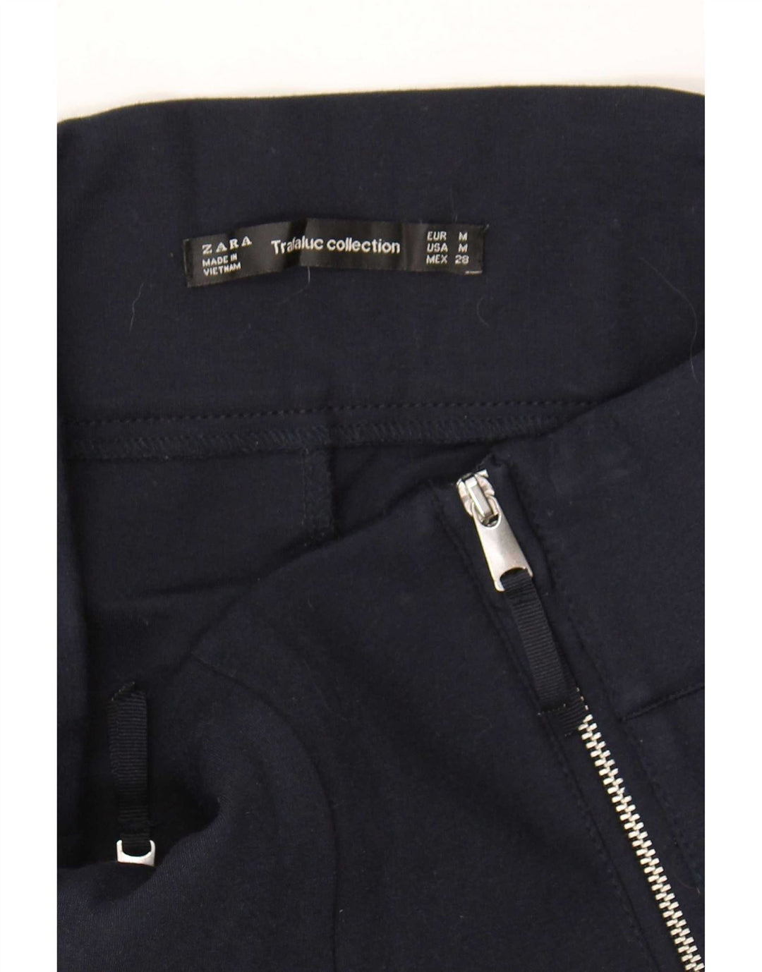 Zara Mujer Leggings Reino Unido 12 Medio Azul Marino