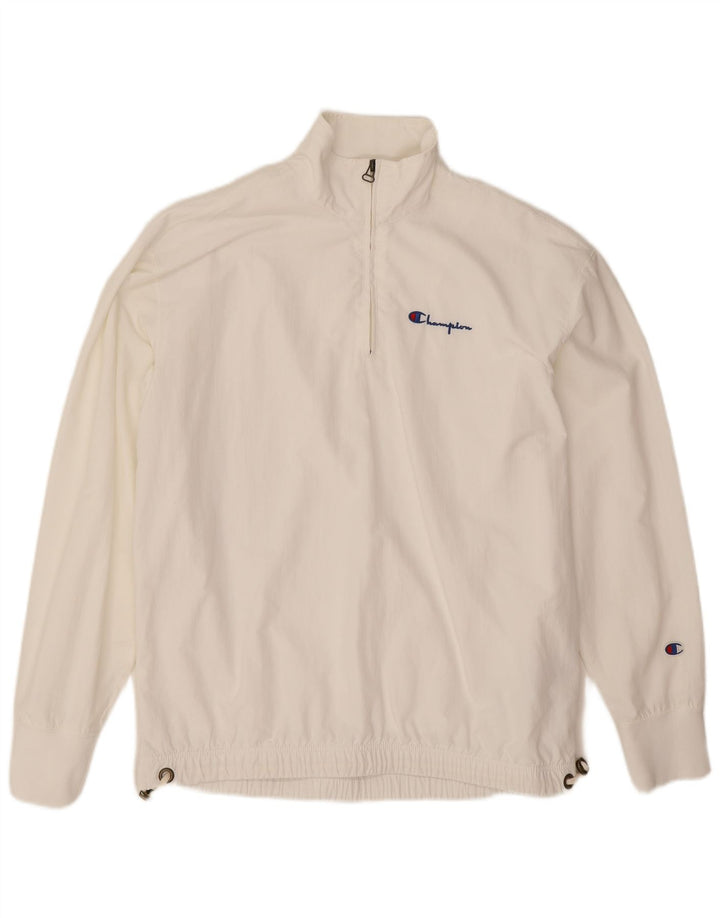 Champion Mens Jersey Chándal Top Chaqueta Pequeña Poliamida Blanca