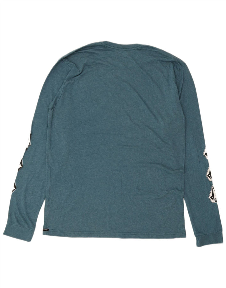 Volcom Hombre Modern Fit Graphic Top Manga Larga XL Algodón Azul