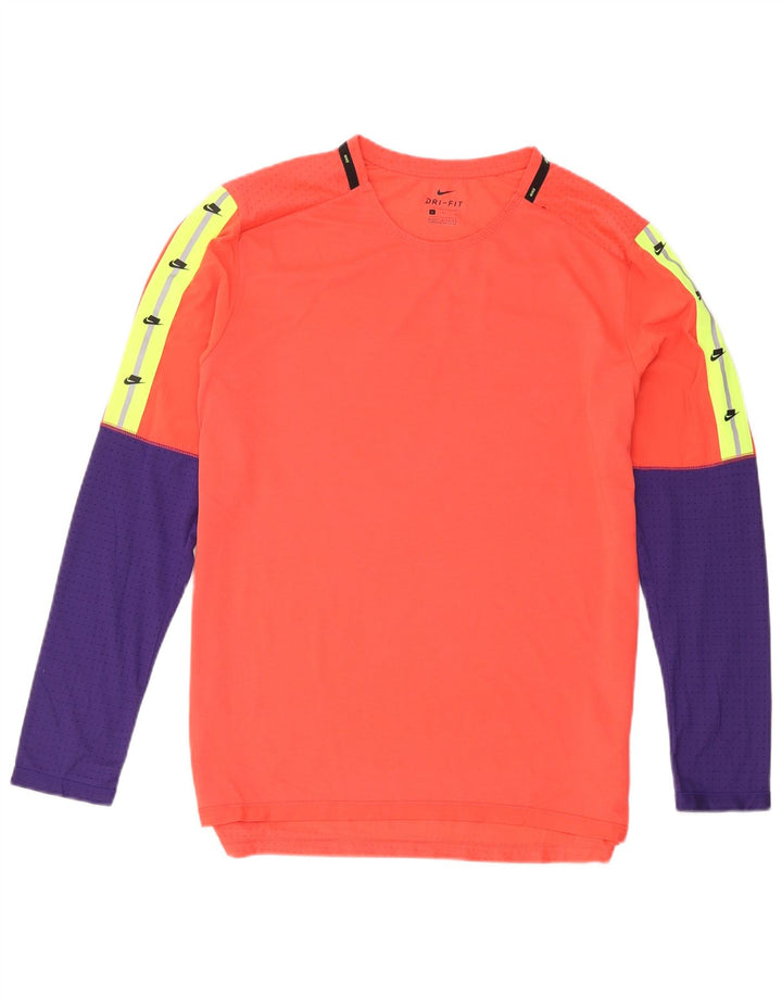 Nike Camiseta Dri Fit Graphic de manga larga para hombre, talla grande, color naranja