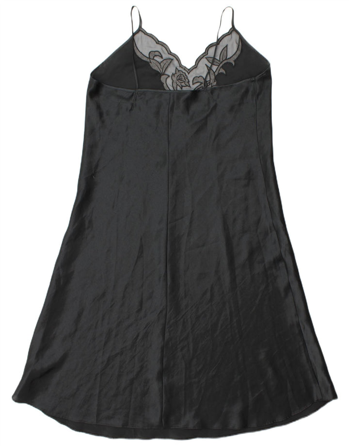 CALLE. BERNARD Vestido lencero para mujer UK 46 Grande Poliéster negro