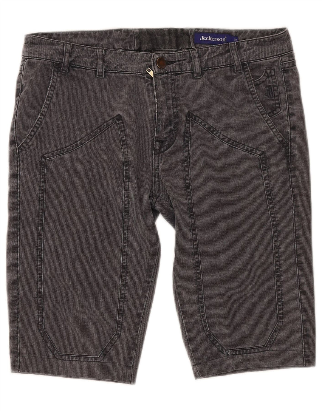 JECKERSON Pantalones cortos chinos para hombre W29 Algodón negro mediano