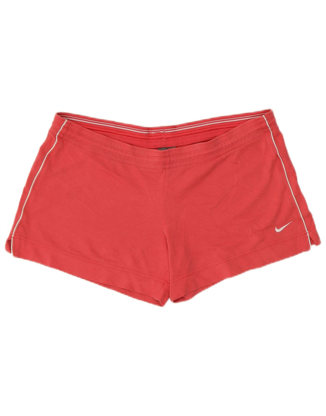 Nike - Pantalones cortos deportivos para mujer, talla 12/14, algodón rojo mediano