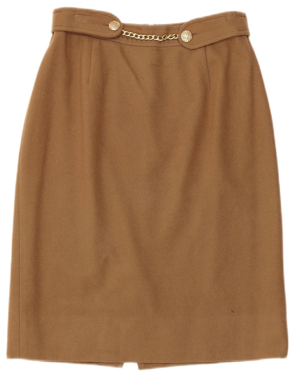 Falda lápiz de cintura alta para mujer Gianfrediani IT 44 Medium W26 Beige Cashmere