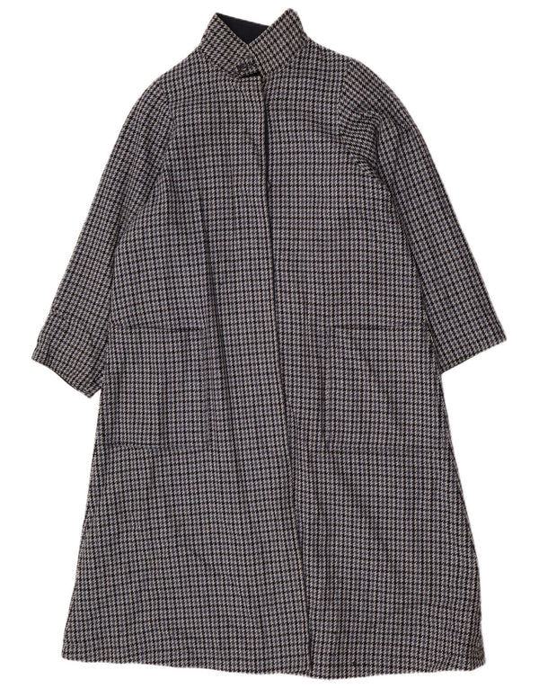 Abrigo reversible vintage para mujer UK 18 XL Espiga azul marino