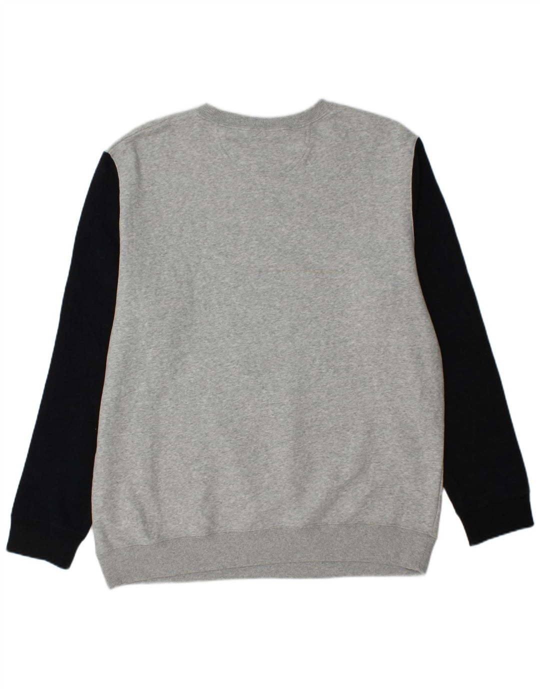 CONVERSE Hombre Sudadera gráfica Jumper XL Gris Colorblock Algodón