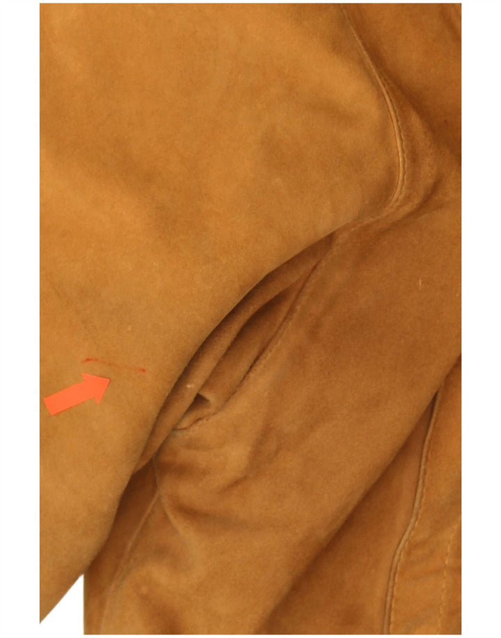 Vintage hombres ante chaqueta Reino Unido 40 cuero marrón grande