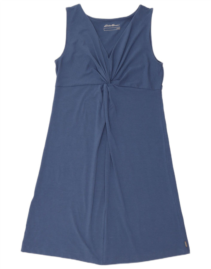 Eddie Bauer Vestido acampanado sin mangas para mujer UK 44 Poliéster azul grande