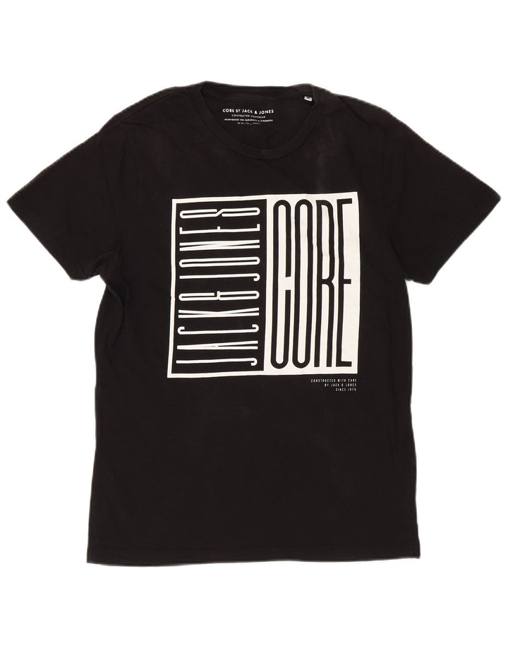 Jack & Jones - Camiseta gráfica para hombre, talla mediana, algodón negro