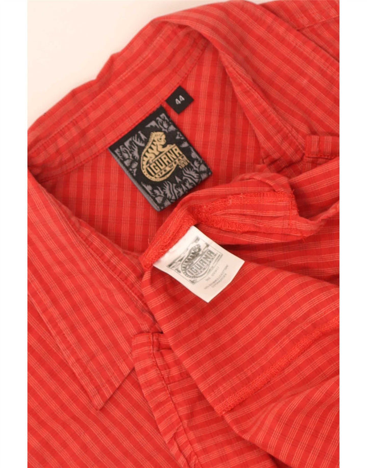 Camisa Sin Mangas Mujer Iguana IT 44 Medium Rojo Cuadros Algodón