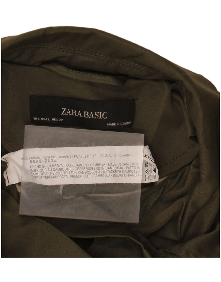 Zara Mujer Chaqueta Militar UK 46 Grande Caqui Poliéster