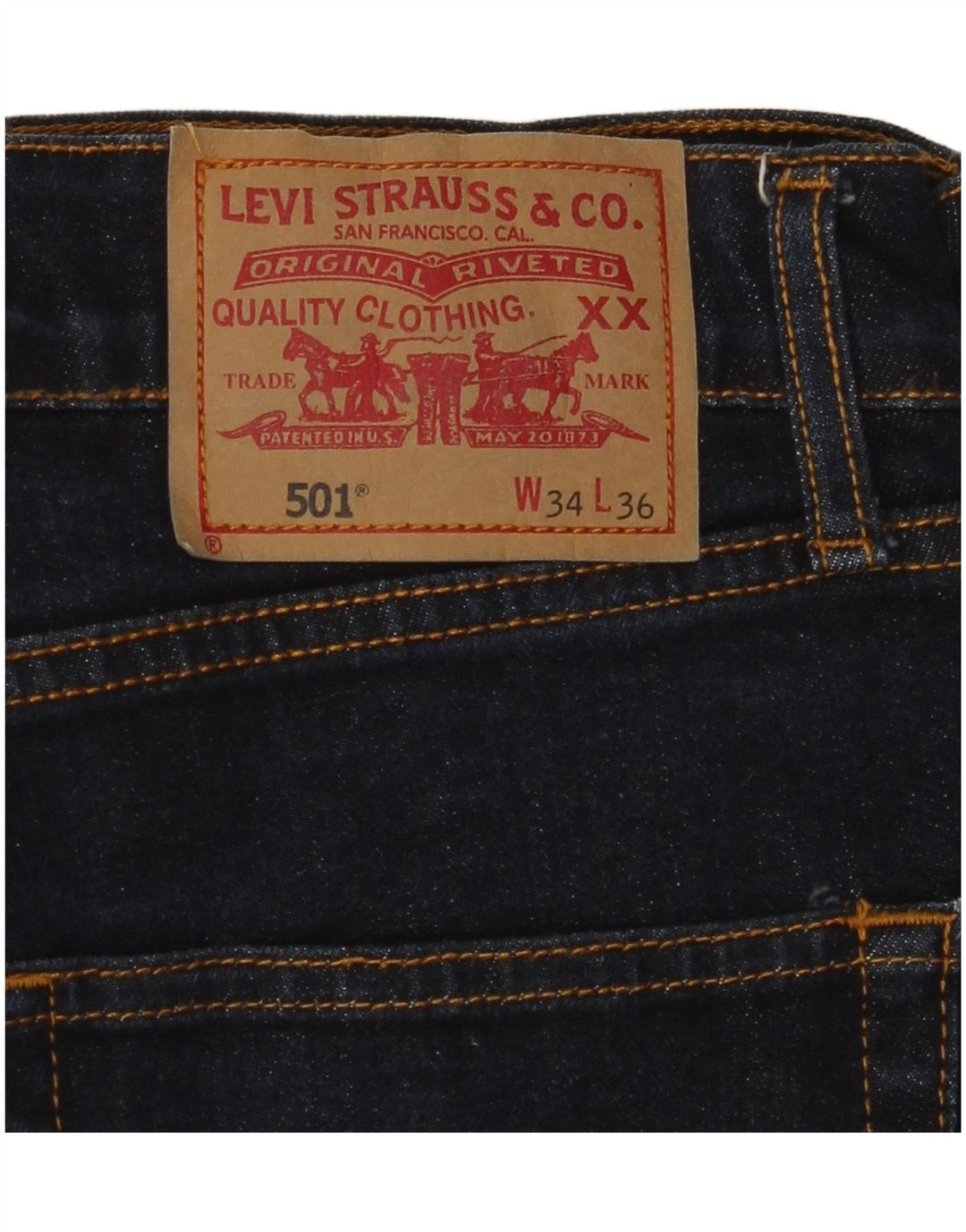 LEVI'S Jeans rectos 501 para hombre W34 L27 Algodón azul marino