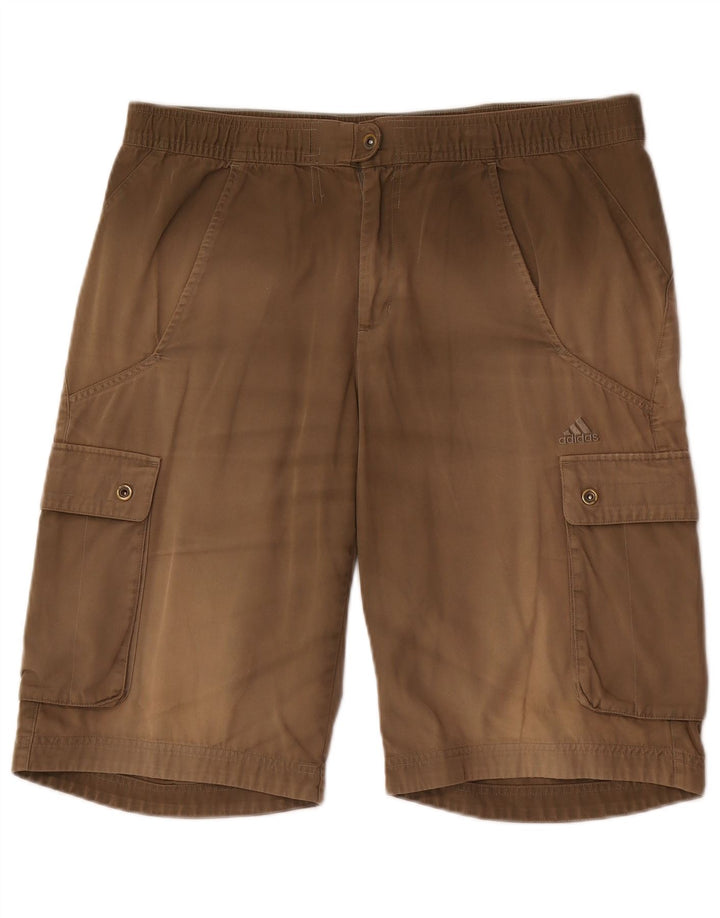 Adidas Hombre Pantalones Cortos Cargo Mediano W32 Marrón