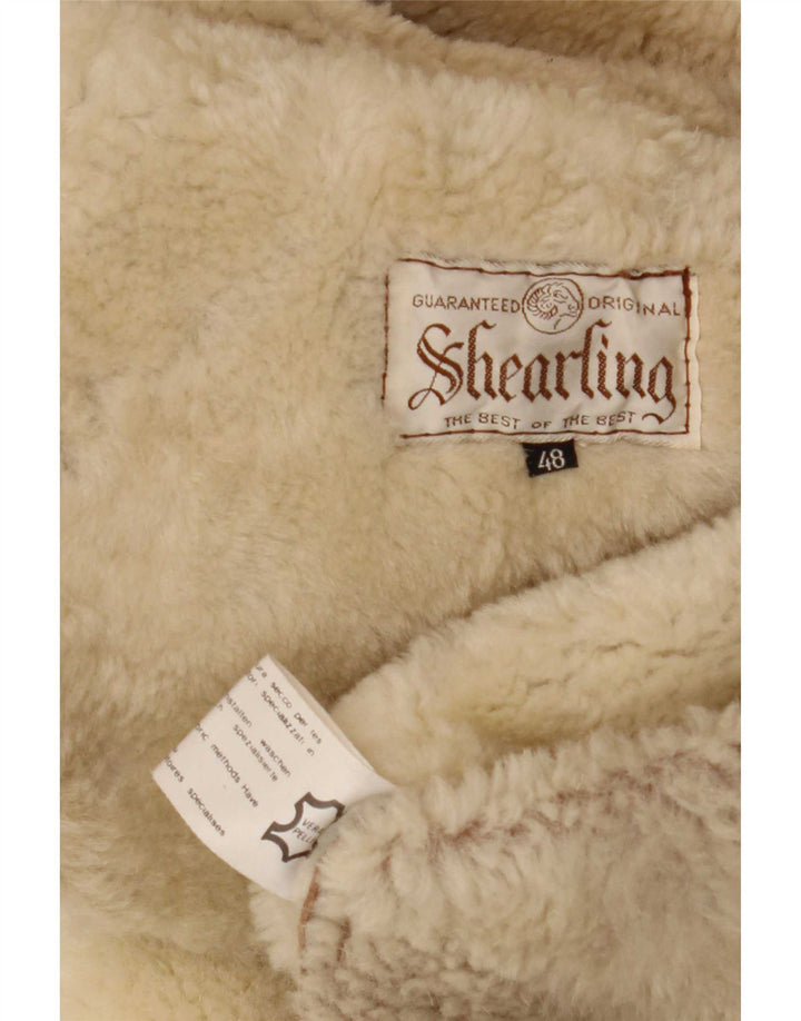 Vintage mujer oversize shearling abrigo IT 48 XL marrón shearling