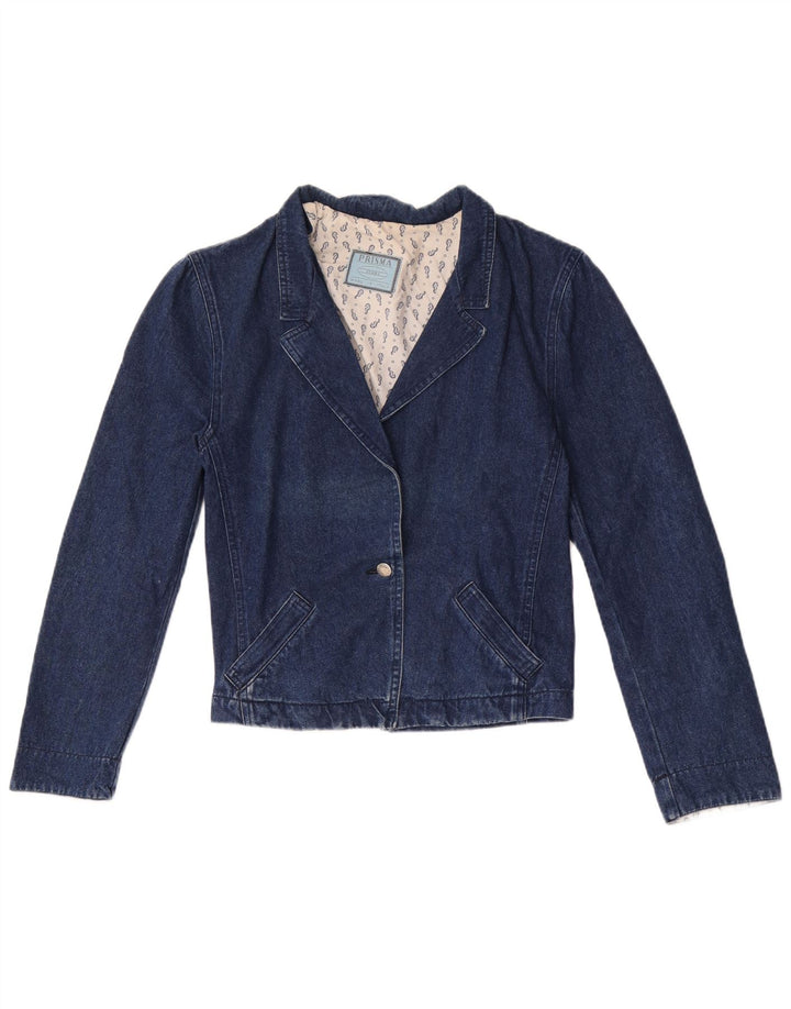 Prisma Chaqueta tipo blazer vaquera con 1 botón para mujer UK 40 Algodón azul marino mediano
