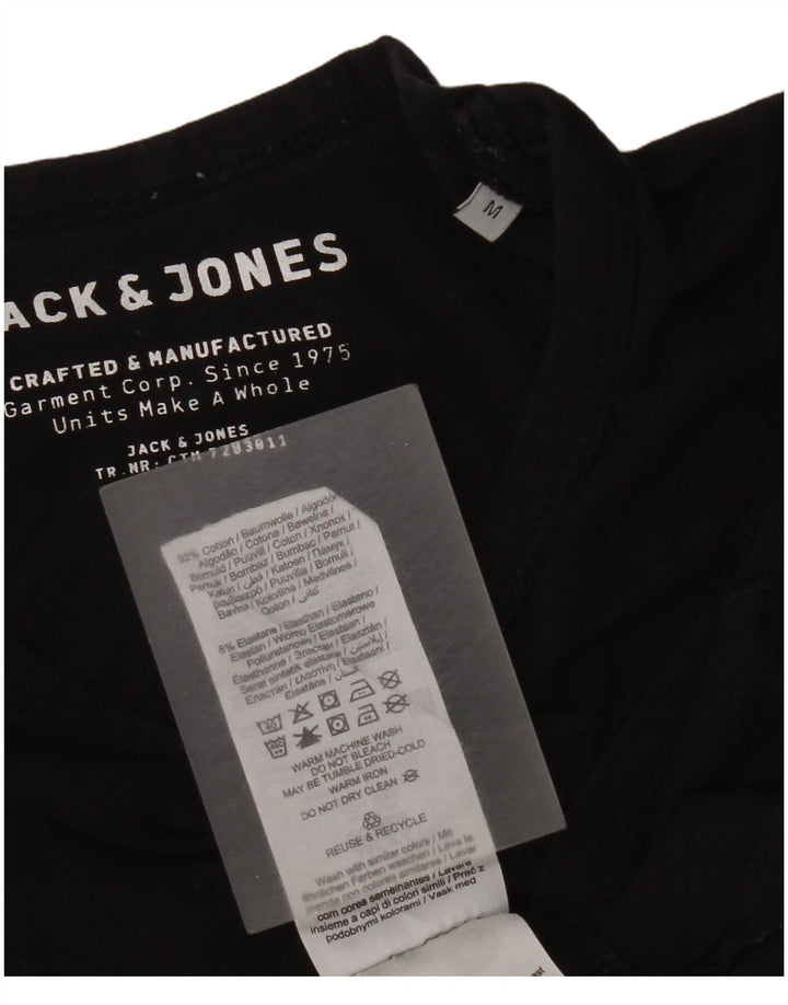 Jack & Jones Hombre Camiseta Top Medium Negro Algodón