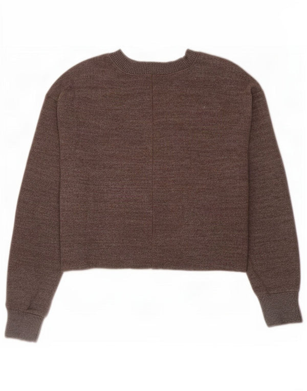 Zara Mujer Crop Blusa Top UK 46 Grande Gris Algodón