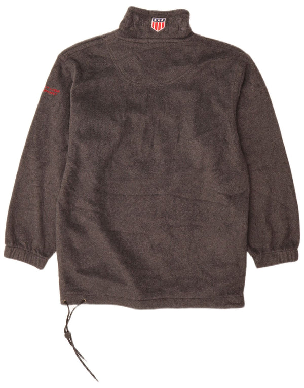 GANT Jersey alto de forro polar con cremallera y cuello para niños 13-14 años 2XL Gris Poliéster
