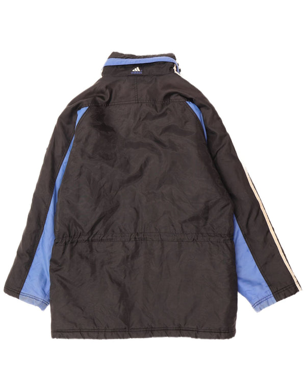 Adidas Abrigo cortavientos con capucha para hombre UK 40 Large Black Colourblock Nylon
