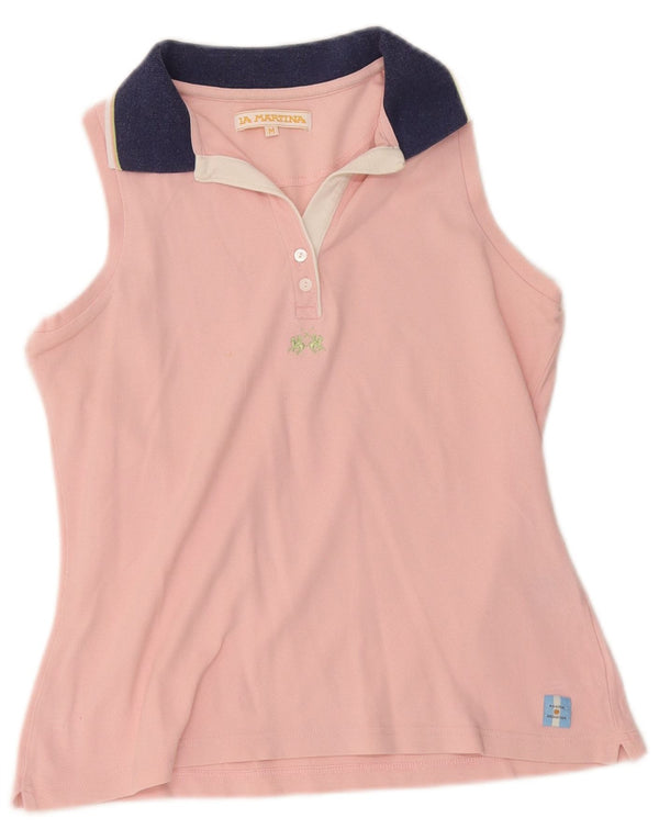 La Martina Polo sin mangas para mujer UK 42 Medium Pink Colourblock