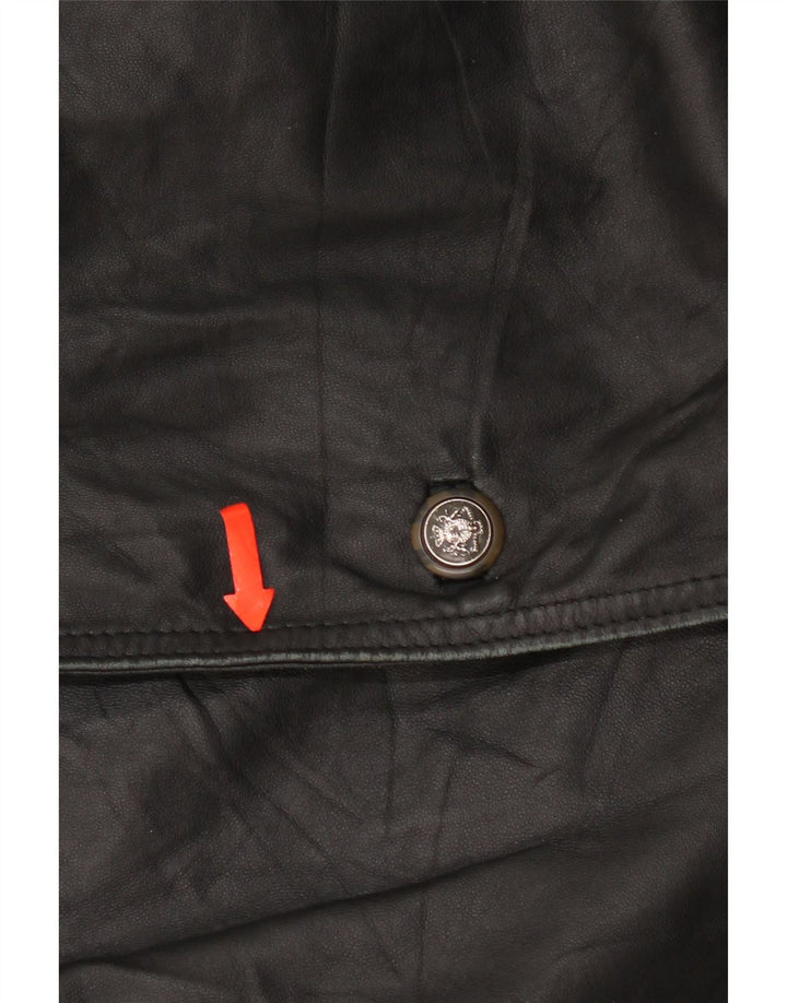 Bizzarro Chaqueta tipo blazer de 3 botones para hombre IT 54 2XL Cuero negro