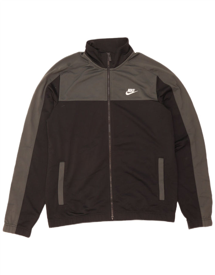 Nike - Chaqueta de chándal para hombre, color negro medio, poliéster con bloques de color