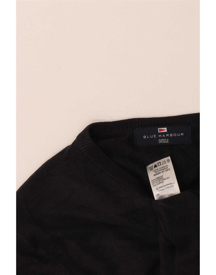 Marks & Spencer Suéter con Cuello en V Blue Harbor para Hombre Pequeño Acrílico Negro