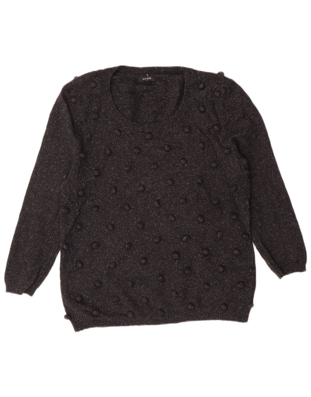 Hobbs Suéter con Cuello Barco para Mujer UK 14 Medium Black Wool Classic