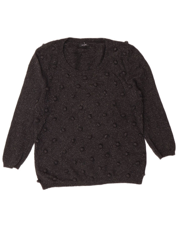 Hobbs Suéter con Cuello Barco para Mujer UK 14 Medium Black Wool Classic