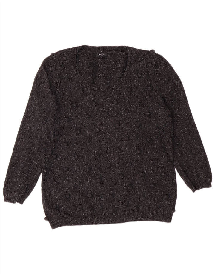 Hobbs Suéter con Cuello Barco para Mujer UK 14 Medium Black Wool Classic