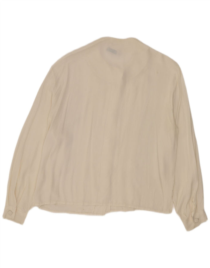 Blusa vintage para mujer IT 44 Acetato blanco medio