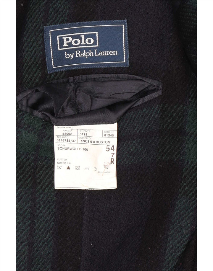 Polo Ralph Lauren Chaqueta tipo blazer de 3 botones para hombre EU 54 2XL Azul marino a cuadros