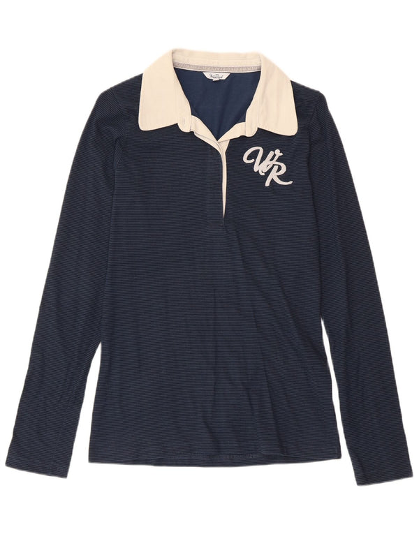 Woolrich Polo de rugby gráfico para mujer UK 12 Medium Azul marino Algodón