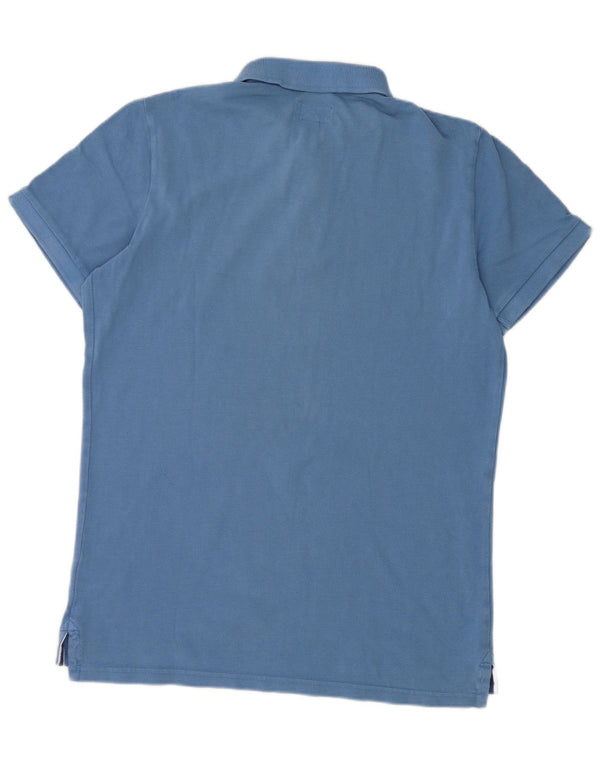 Superdry Mens Polo Shirt Large Blue Cotton