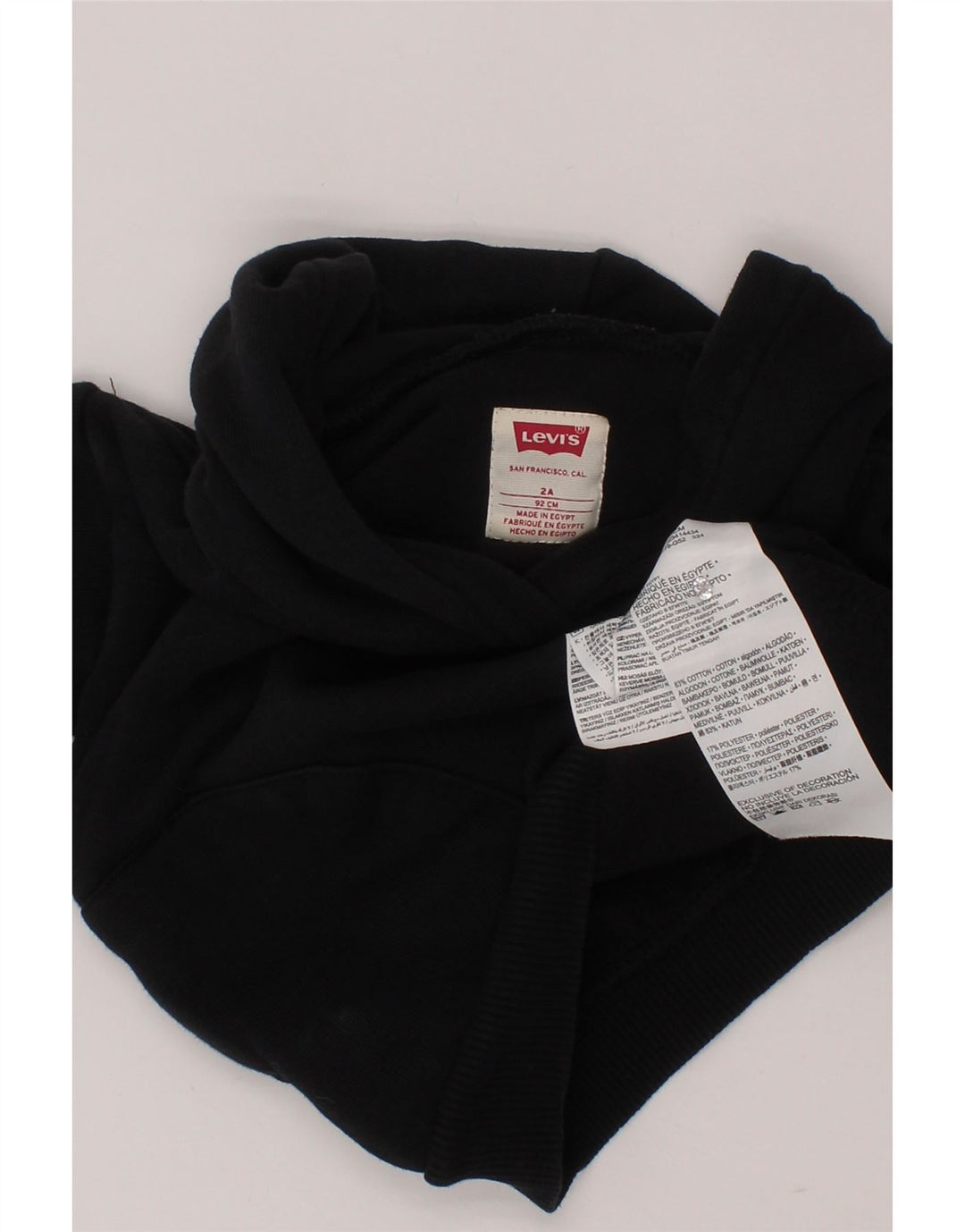 LEVI'S Sudadera con capucha para bebé niño 18-24 meses Algodón negro