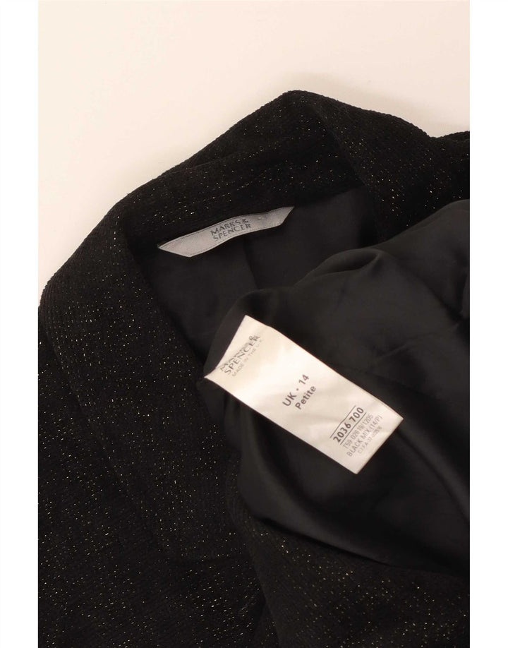 Chaqueta tipo blazer de 2 botones para mujer Marks & Spencer Petite UK 44 Medium Black