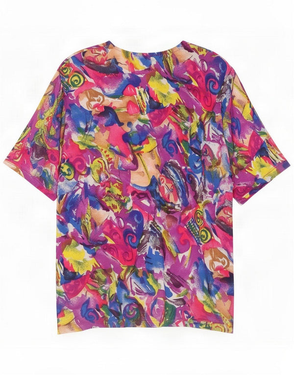 Blusa vintage para mujer UK 40 XL Multicolor Geométrico