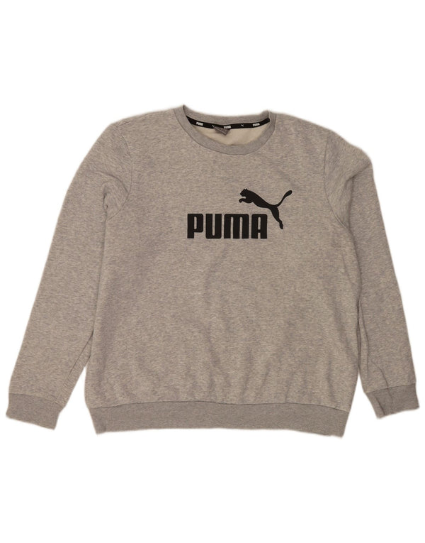 Puma Sudadera gráfica para hombre Jumper XL Algodón moteado gris