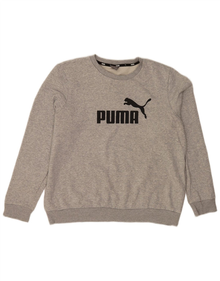 Puma Sudadera gráfica para hombre Jumper XL Algodón moteado gris