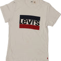 LEVI'S Womens Graphic T-Shirt Top UK 14 Medium White Vintage Levi's and Second-Hand Levi's from Messina Hembry 